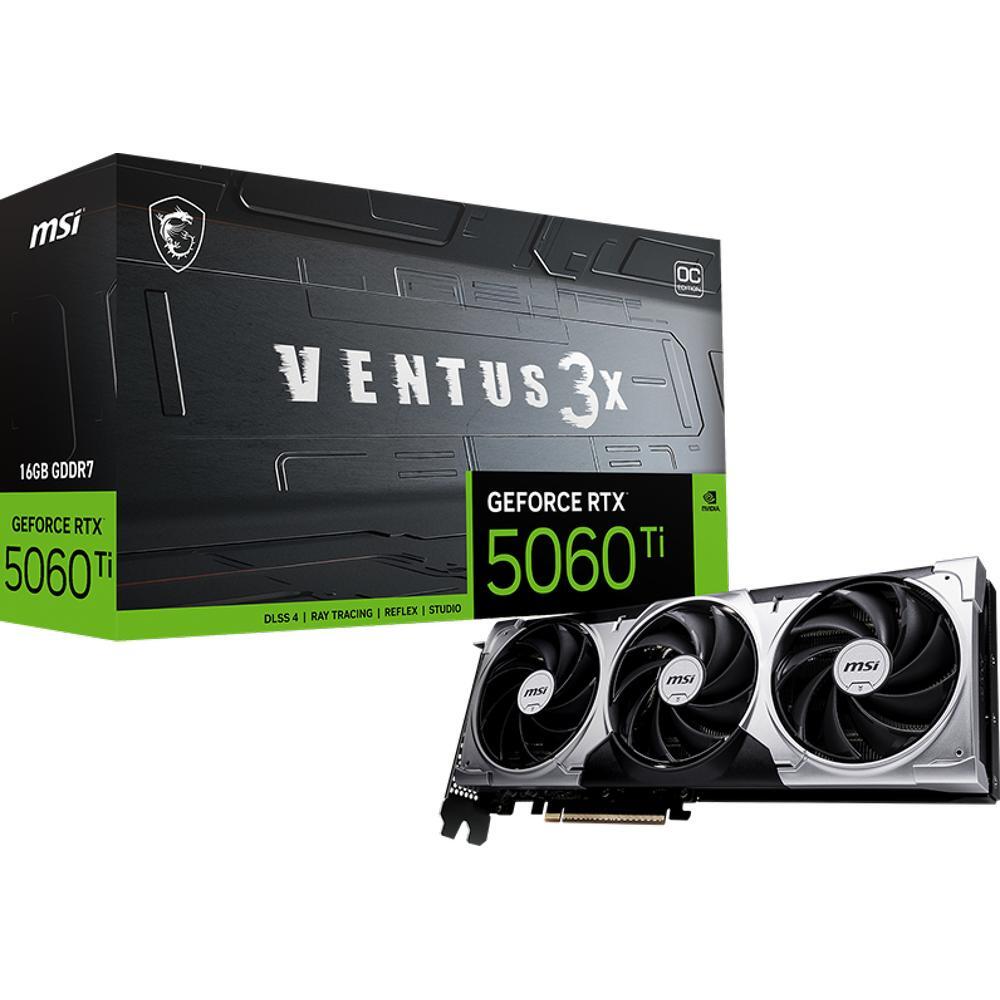 Видеокарта MSI GeForce RTX 5060 Ti 16GB GDDR7 VENTUS 3X OC (912-V812-077) фото 1