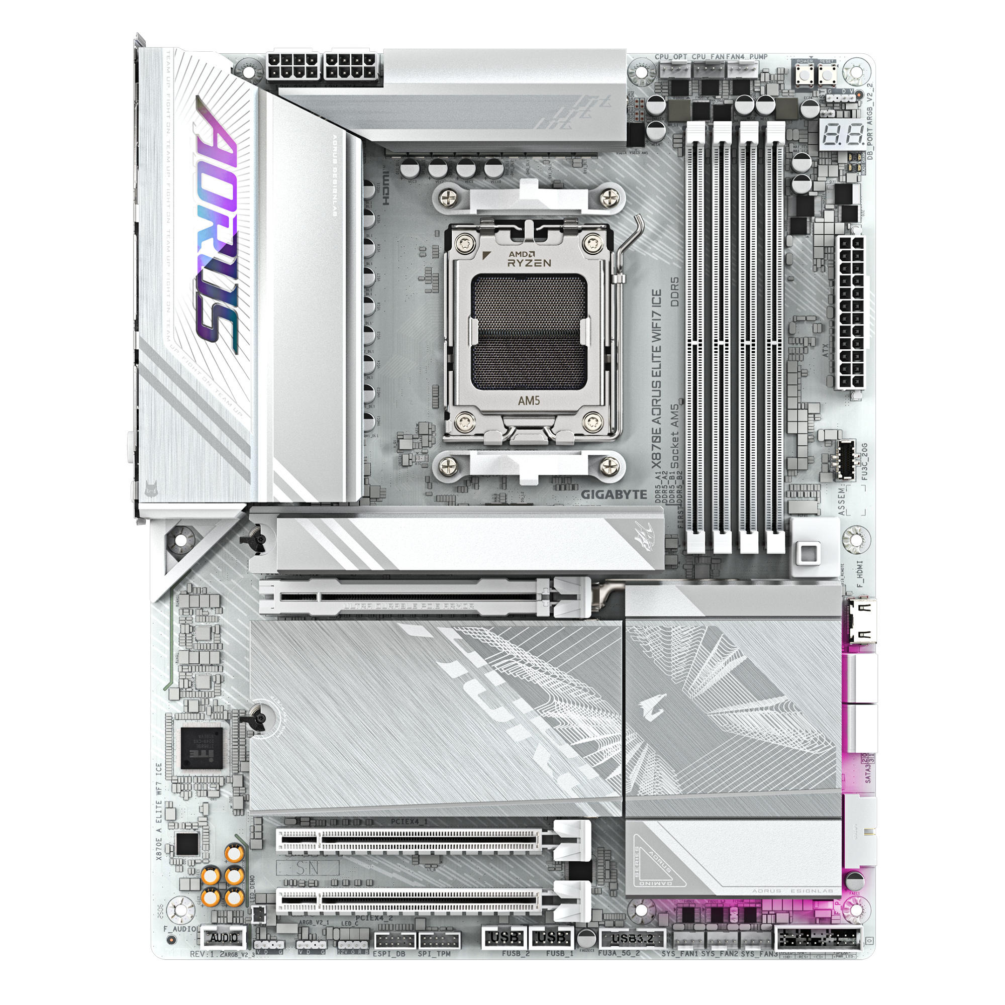 Материнська плата GIGABYTE X870E A ELITE WF7 ICE (X870E_A_ELITE_WF7_ICE)фото1