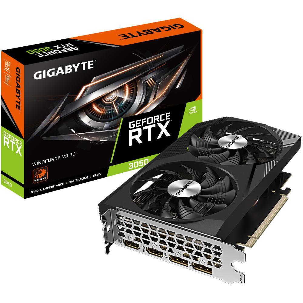 Видеокарта GIGABYTE GeForce RTX 3050 8GB GDDR6 WINDFORCE 2 (GV-N3050WF2V2-8GD) фото 1