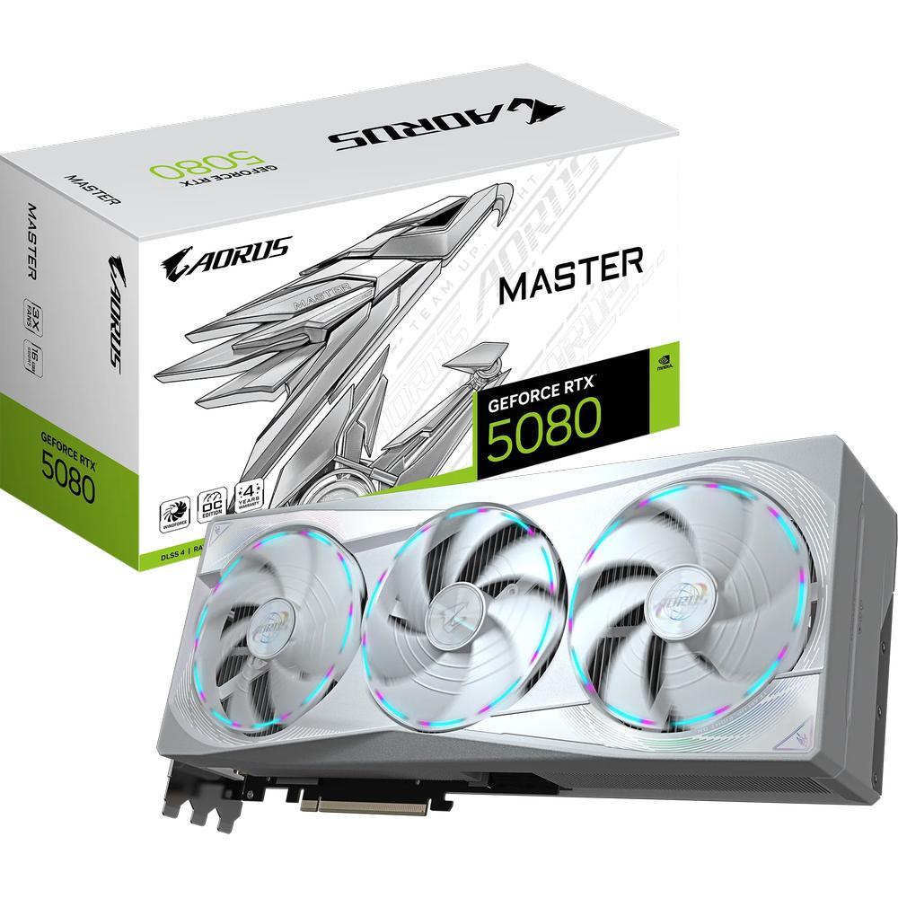 Видеокарта GIGABYTE Graphic Adapter GeForce RTX 5080 16GB GDDR7 AORUS MASTER ICE (GV-N5080AORUSM_ICE-16GD) фото 1