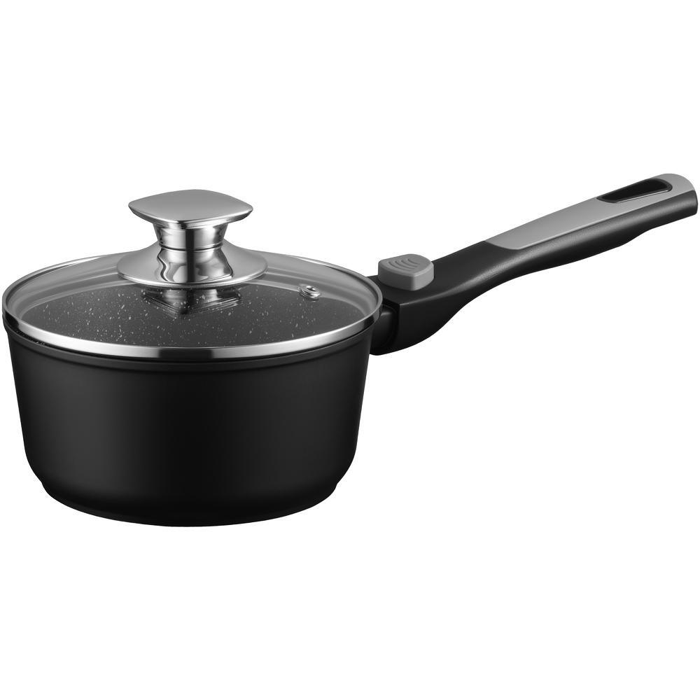 Ківш зі скляною кришкою ARDESTO Gemini Bari, 1.3л, чорний (AR1913AS)фото1