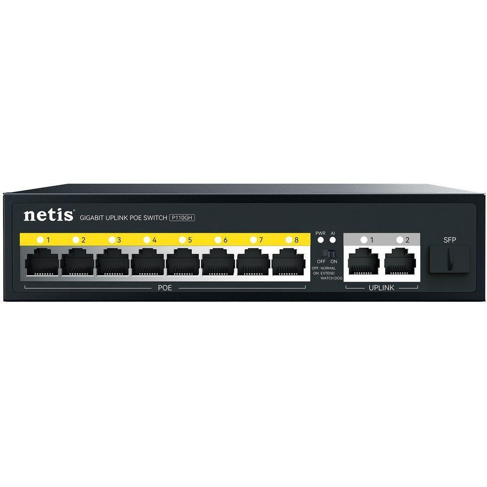 Коммутатор Netis P110GH 8xFE PoE, 3xGE (2xUplink, 1xSFP), 120Вт, Неуправляемый (P110GH) фото 1