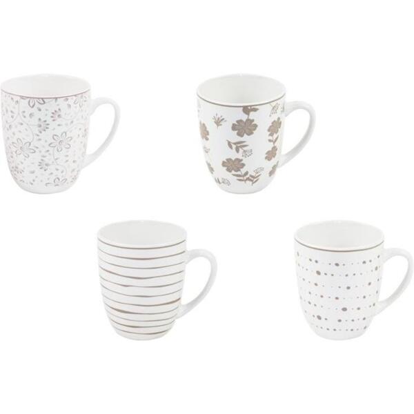 

Набор чашек ARDESTO Ravenna, 4шт, 360мл, бело-розовый (AR1336RS)