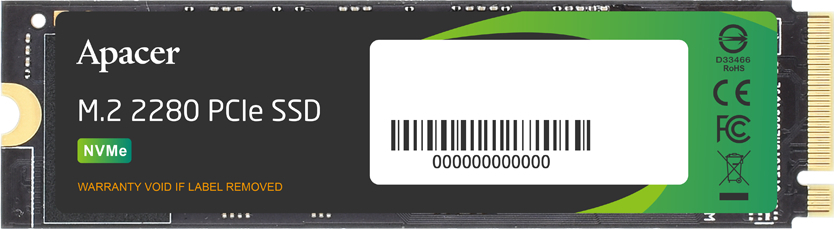 SSD накопитель Apacer M.2 512GB PCIe 3.0 P4U (AP512GAS2280P4U-1)