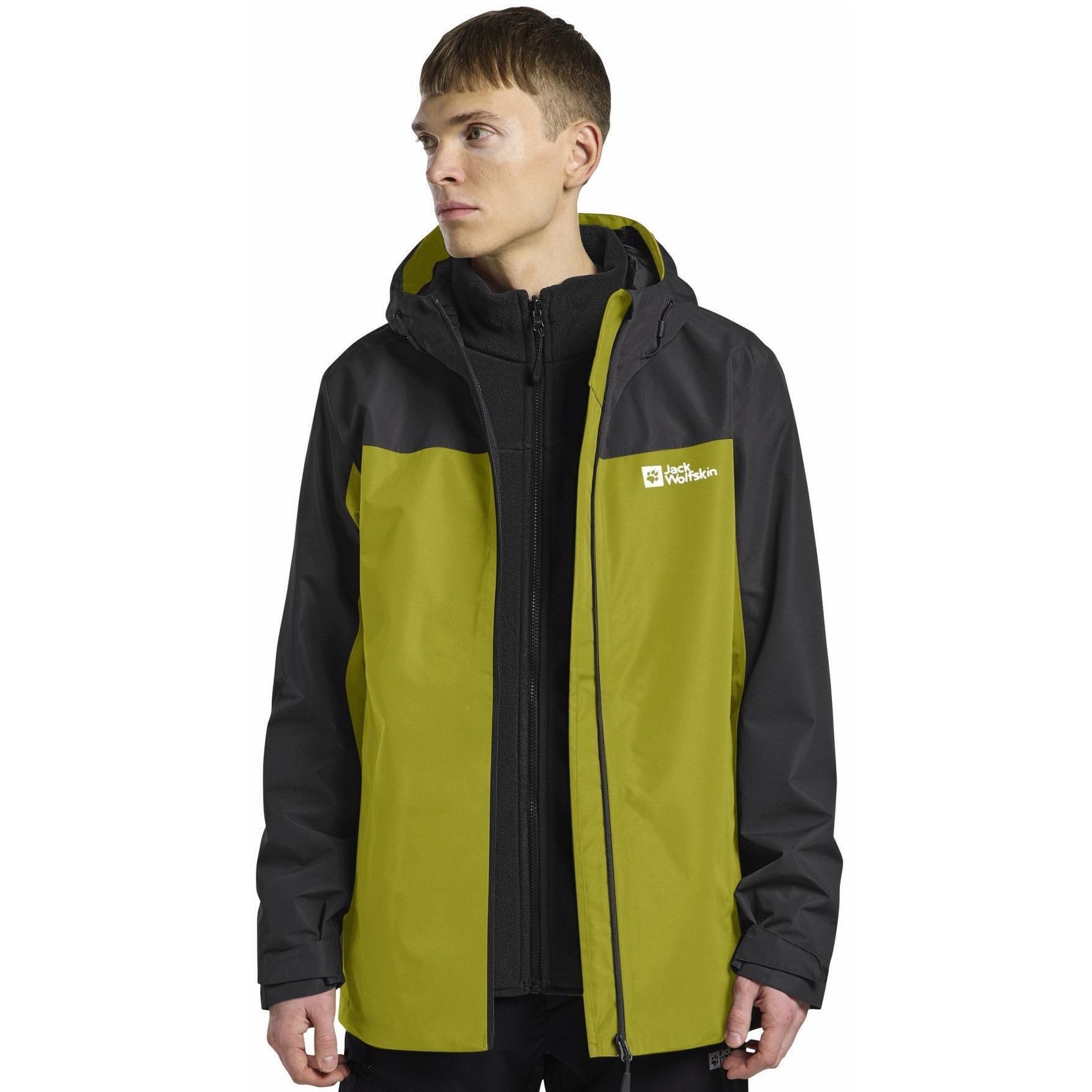 Куртка мужская Jack Wolfskin Taubenberg 3In1 Jkt M 1115311_M0053 XL графитовая/желтая фото 1
