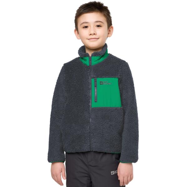 

Кофта флисовая детская Jack Wolfskin Ice Curl Jacket K 1609162_6367 140 серая/зеленая