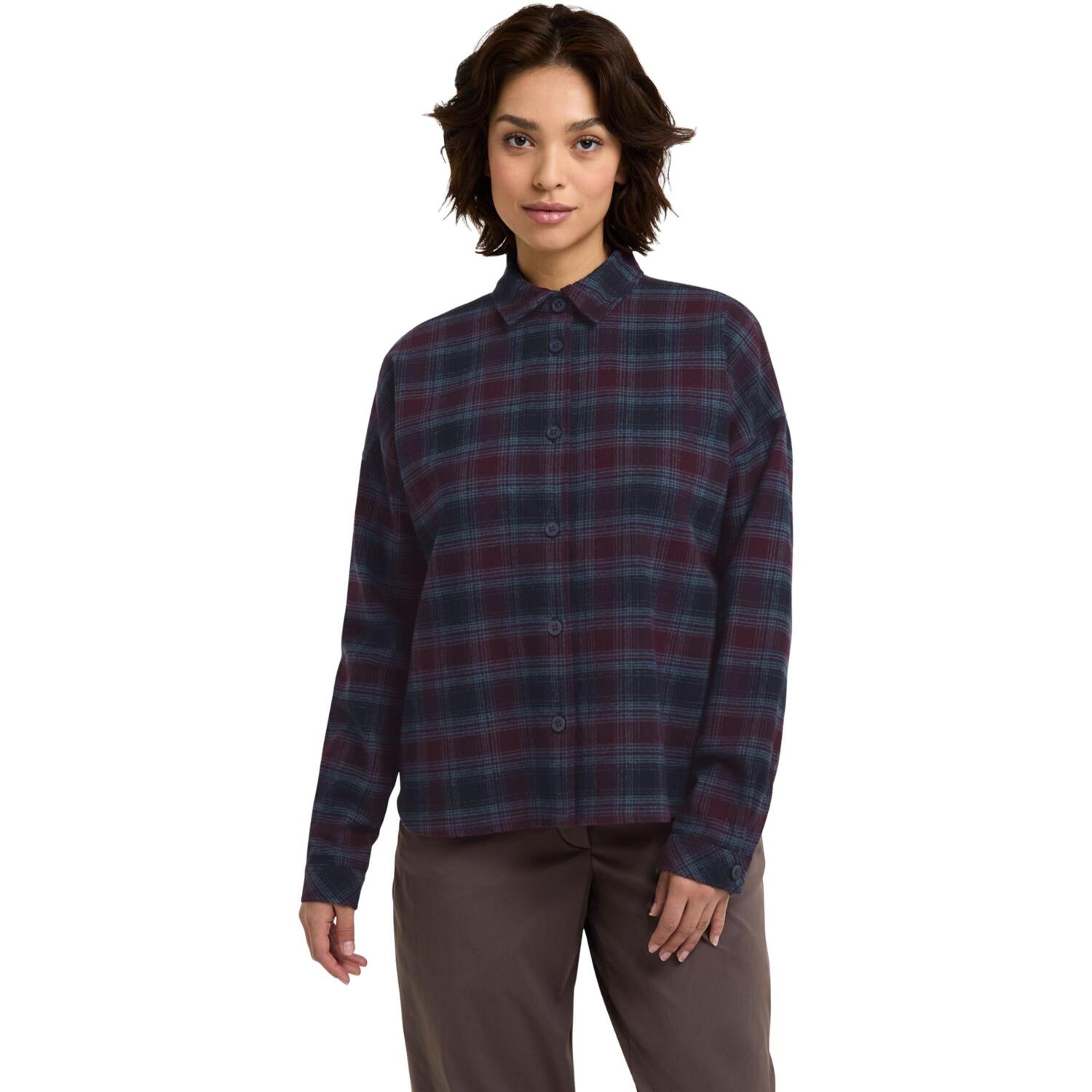 Сорочка жіноча Jack Wolfskin Baja Flannel Shirt W A65077_T0003 L сливова/синя