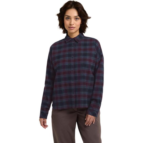 

Рубашка женская Jack Wolfskin Baja Flannel Shirt W A65077_T0003 S сливовая/синяя