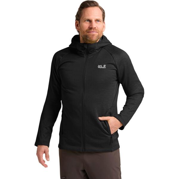 Кофта флисовая мужская Jack Wolfskin Peak District Hooded Fz M A65272_6000 XL черная