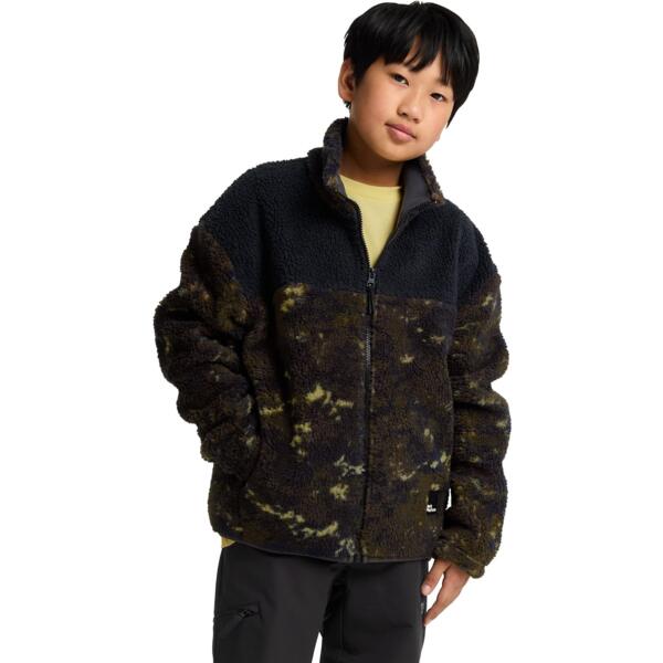 

Кофта флисовая детская Jack Wolfskin Teen Aop Fleece K A65312_T0322 M коричневая/черная/желтая