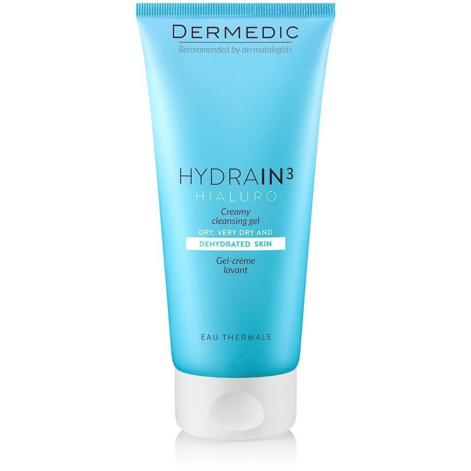 Крем-гель для вмивання обличчя та тіла Dermedic Hydrain3 Hialuro 200 млфото
