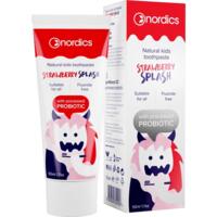 Зубная детская паста Nordics Kids Strawberry Splash с пробиотиком 50 мл