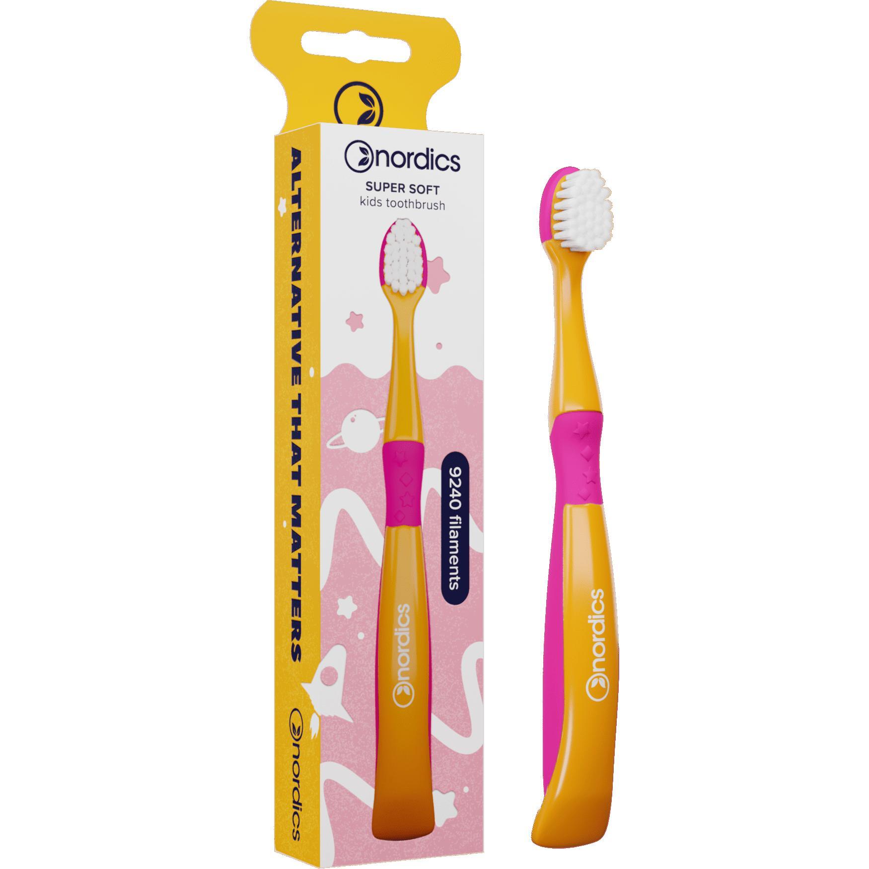 Зубная щетка детская премиум Nordics Mermaid 9240 Super Soft оранжевая фото 1