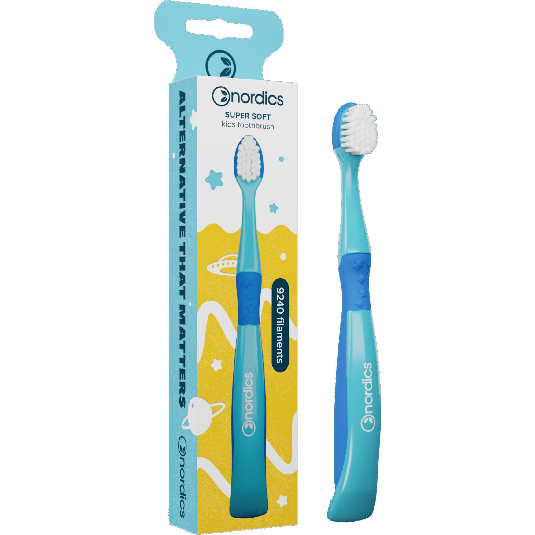 Зубная щетка детская премиум Nordics Mermaid 9240 Super Soft голубая фото 1