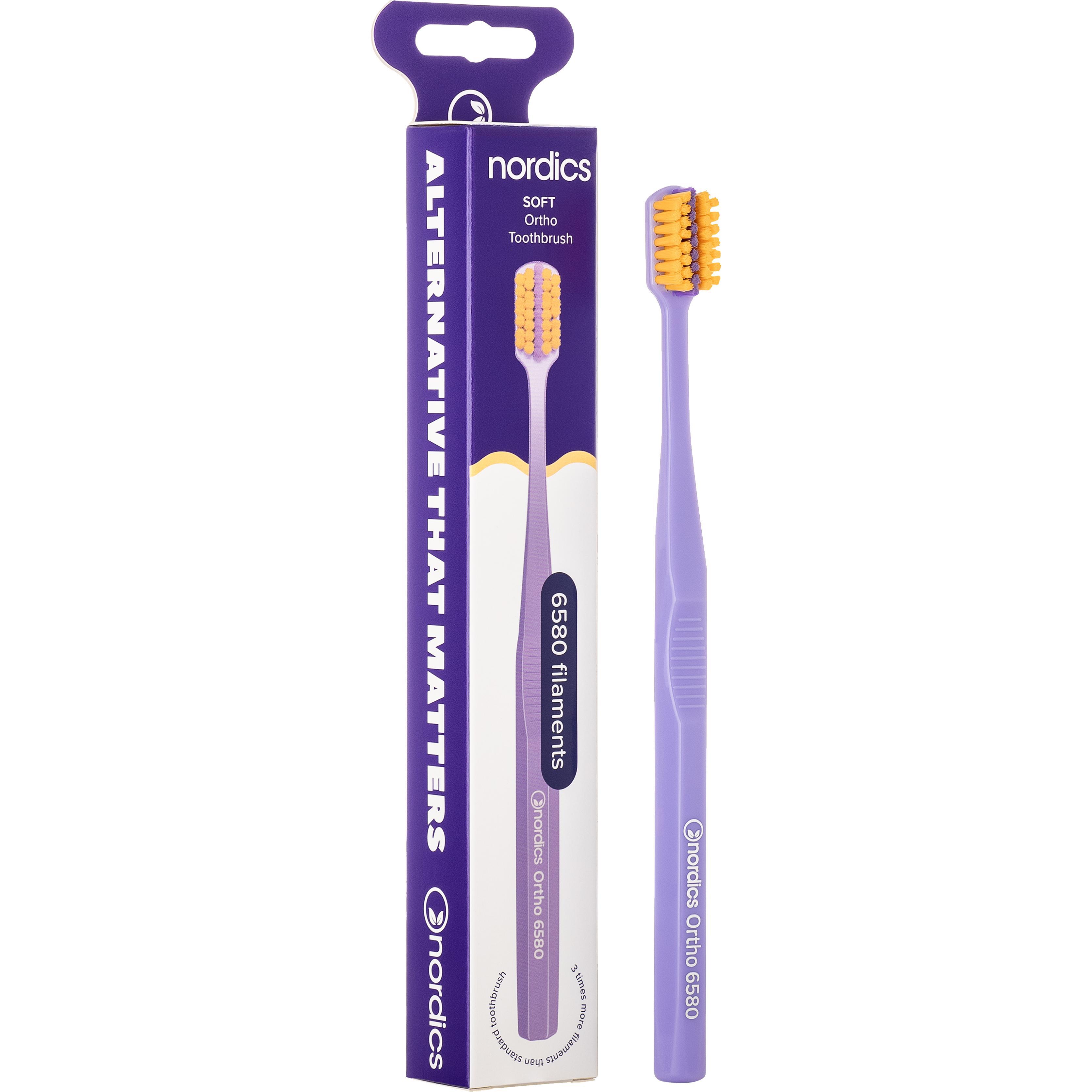 Зубная щетка премиум Nordics Ortho 6580 soft фиолетовая фото 1