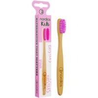 Зубная щетка детская экологичная Nordics из бамбука Moso розовая