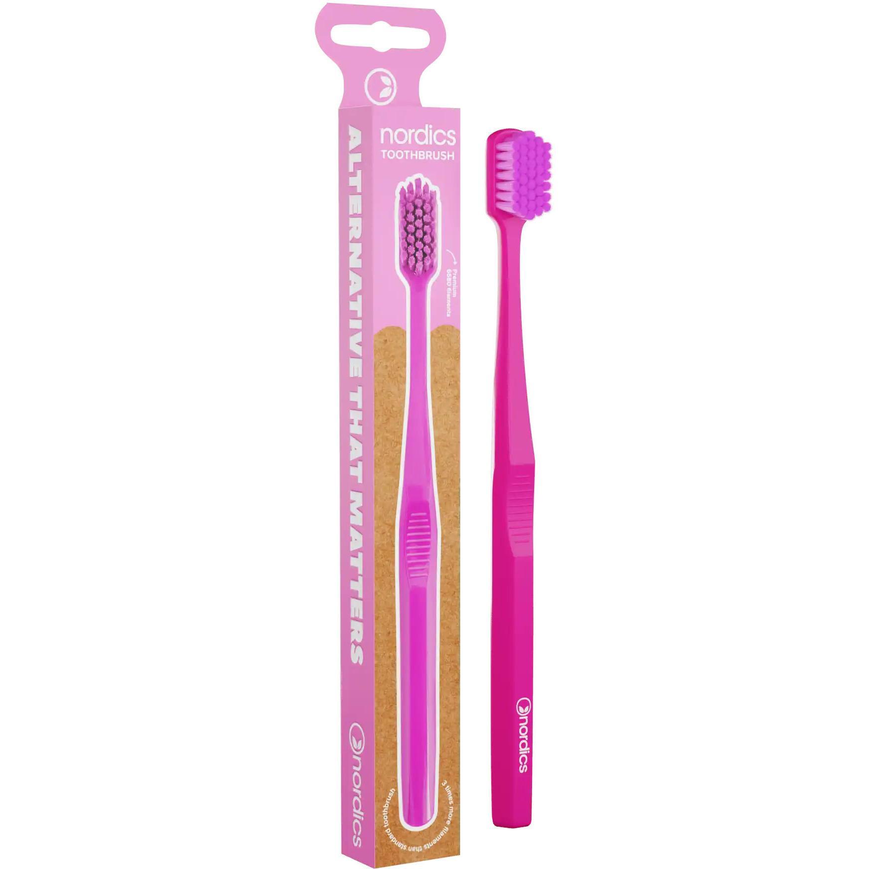 Зубная щетка премиум Nordics 6580 Soft розовая фото 1