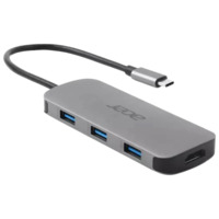 USB хаб Acer 7 in 1 USB-С to 3xUSB-A3.2/HDMI/USB-C/PD/SD, 0.15m, Gray (HP.DSCAB.018)