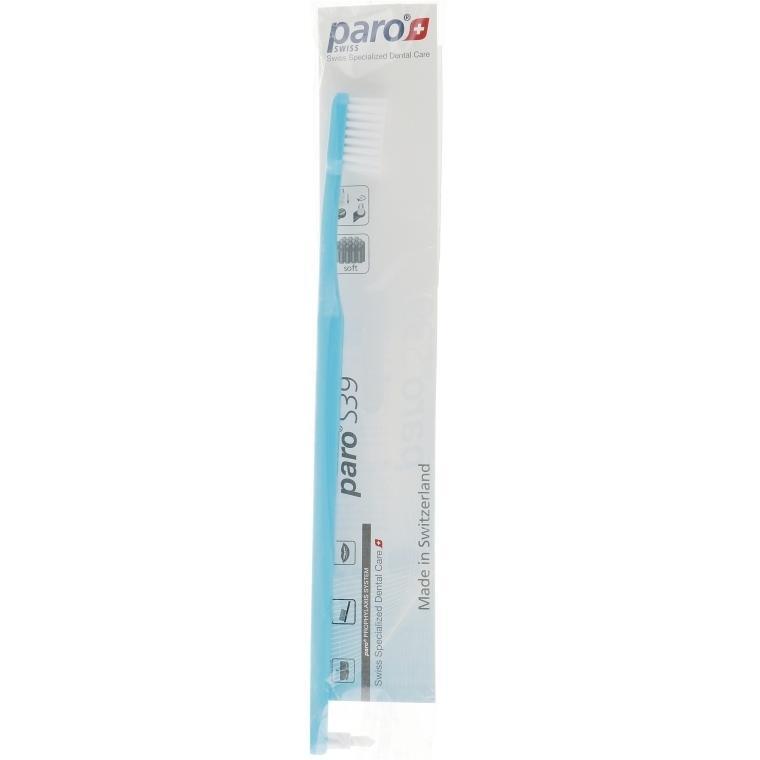 Зубна щітка Paro Toothbrush S39 монопучкова поліетиленова упаковка блакитнафото1