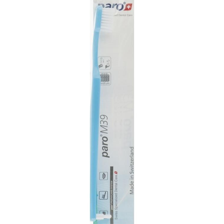 Зубна щітка Paro Toothbrush M39 монопучкова поліетиленова упаковка блакитнафото1