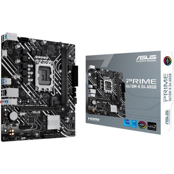 

Материнcкая плата ASUS PRIME H610M-K D4 ARGB (90MB1HN0-M0EAY0)