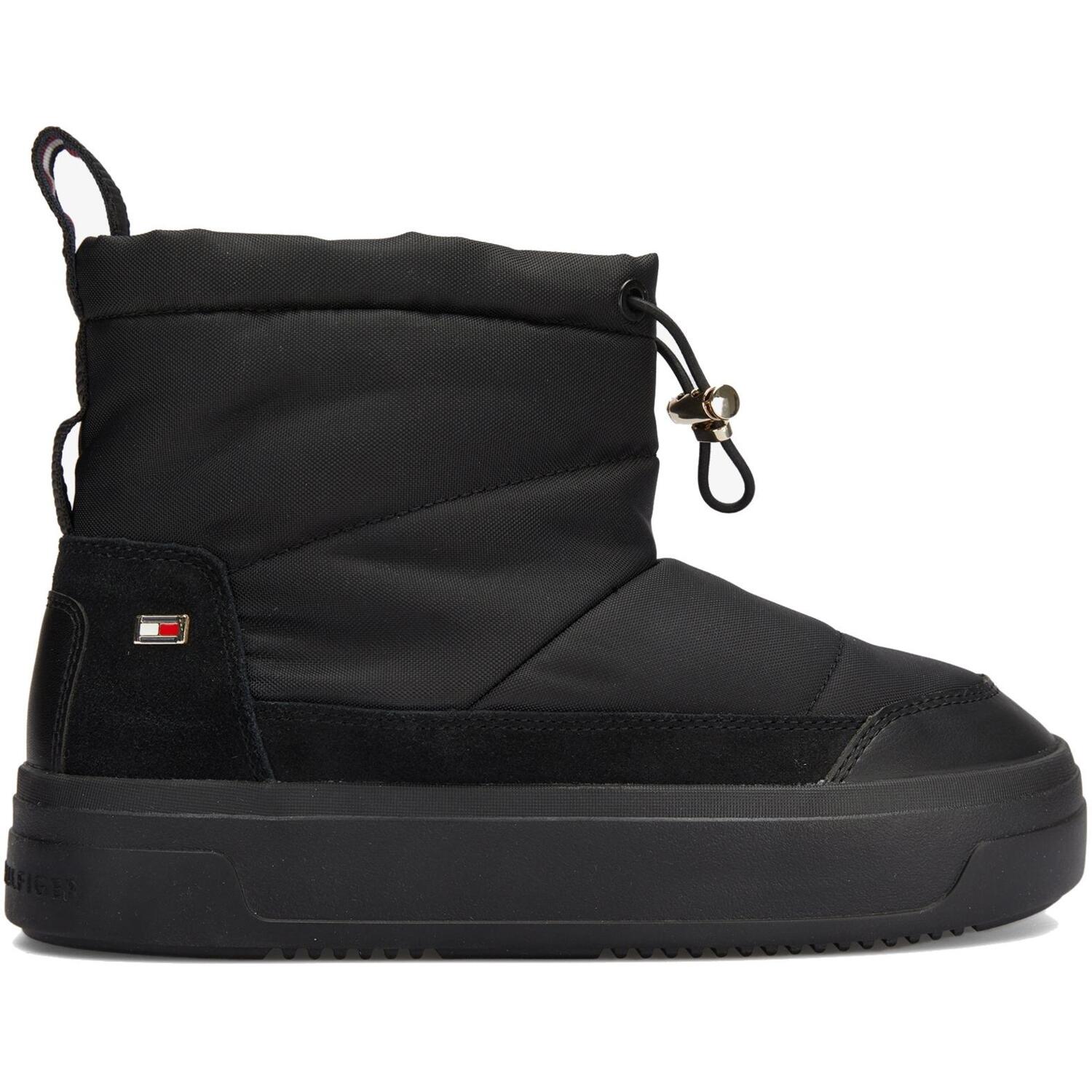 Чоботи жіночі Tommy Hilfiger Flag Nylon Mini Snowboot FW0FW08334-BDS 38 чорні