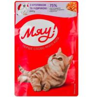 Влажный корм для взрослых котов Мяу Рагу с кроликом и индейкой 85г (B2250901)