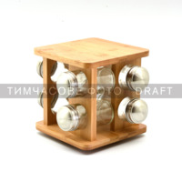 Набор емкостей для специй на подставке Ardesto Midori, 9 предметов, 80мл, 19x19x15.5см (AR1408B)