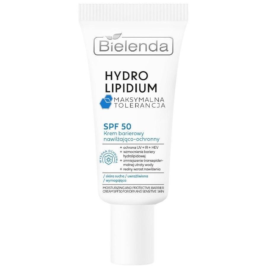 Крем барьерный SPF50 Bielenda Hydro Lipidium Maximum Tolerance увлажняющий и защитный 30 мл фото