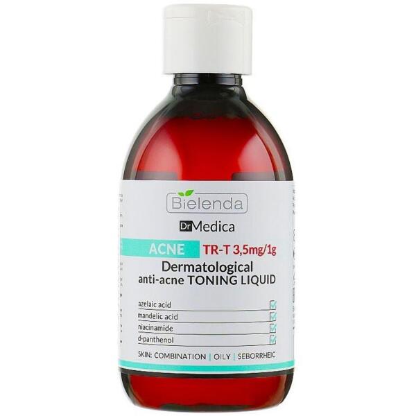 

Дерматологическая тонизирующая жидкость против акне Bielenda Dr Medica Acne (лицо декольте спина) 250 мл