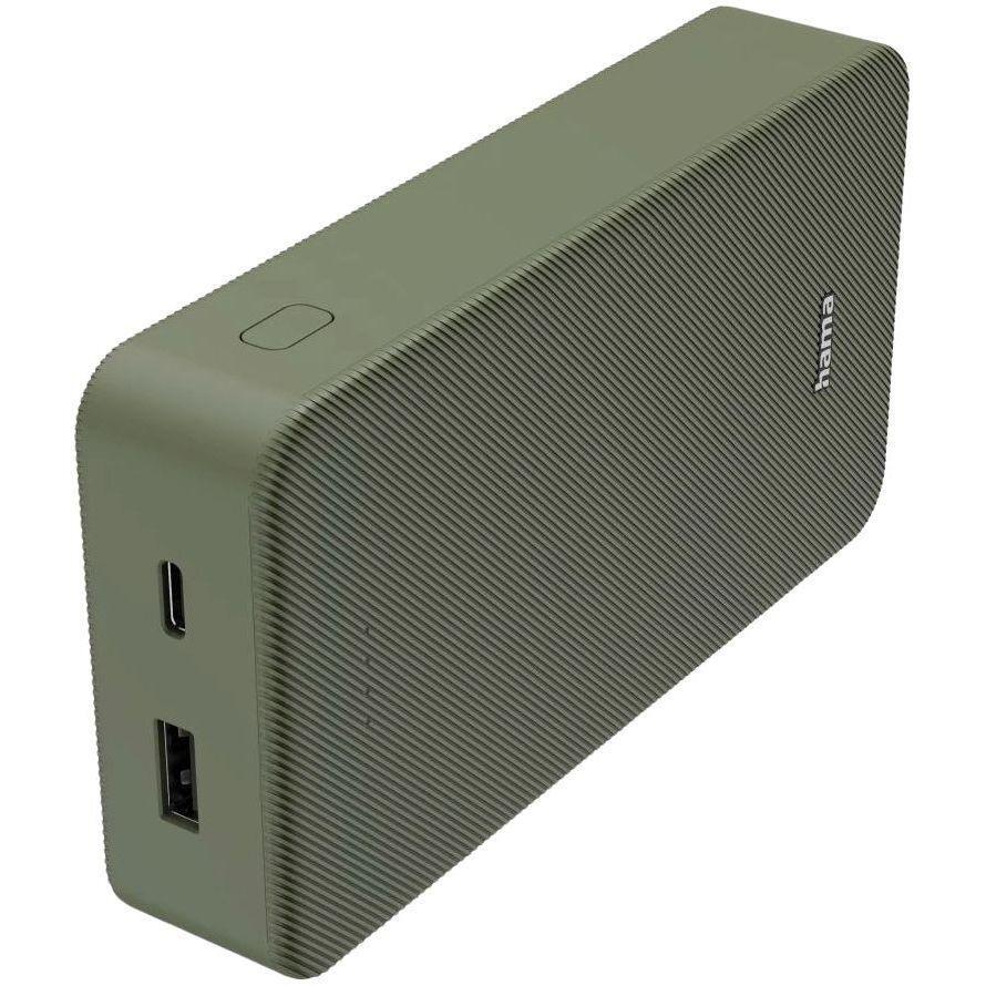 Портативное зарядное устройство Hama 20000 mAh USB-C, USB-A, Green (00201716) фото 1