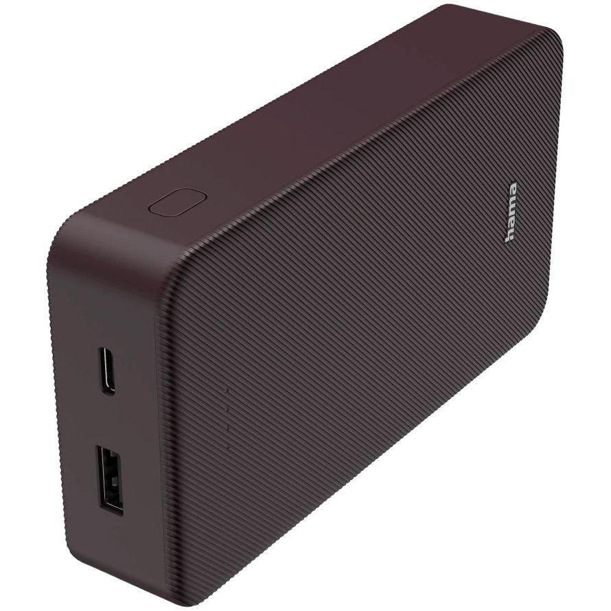Портативное зарядное устройство Hama 20000 mAh USB-C, USB-A, Plum (00201715) фото 1