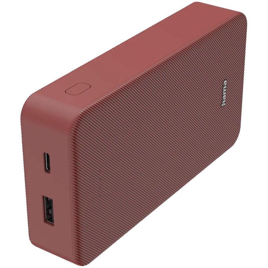 Портативное зарядное устройство Hama 20000 mAh USB-C, USB-A, Red (00201717) фото 1