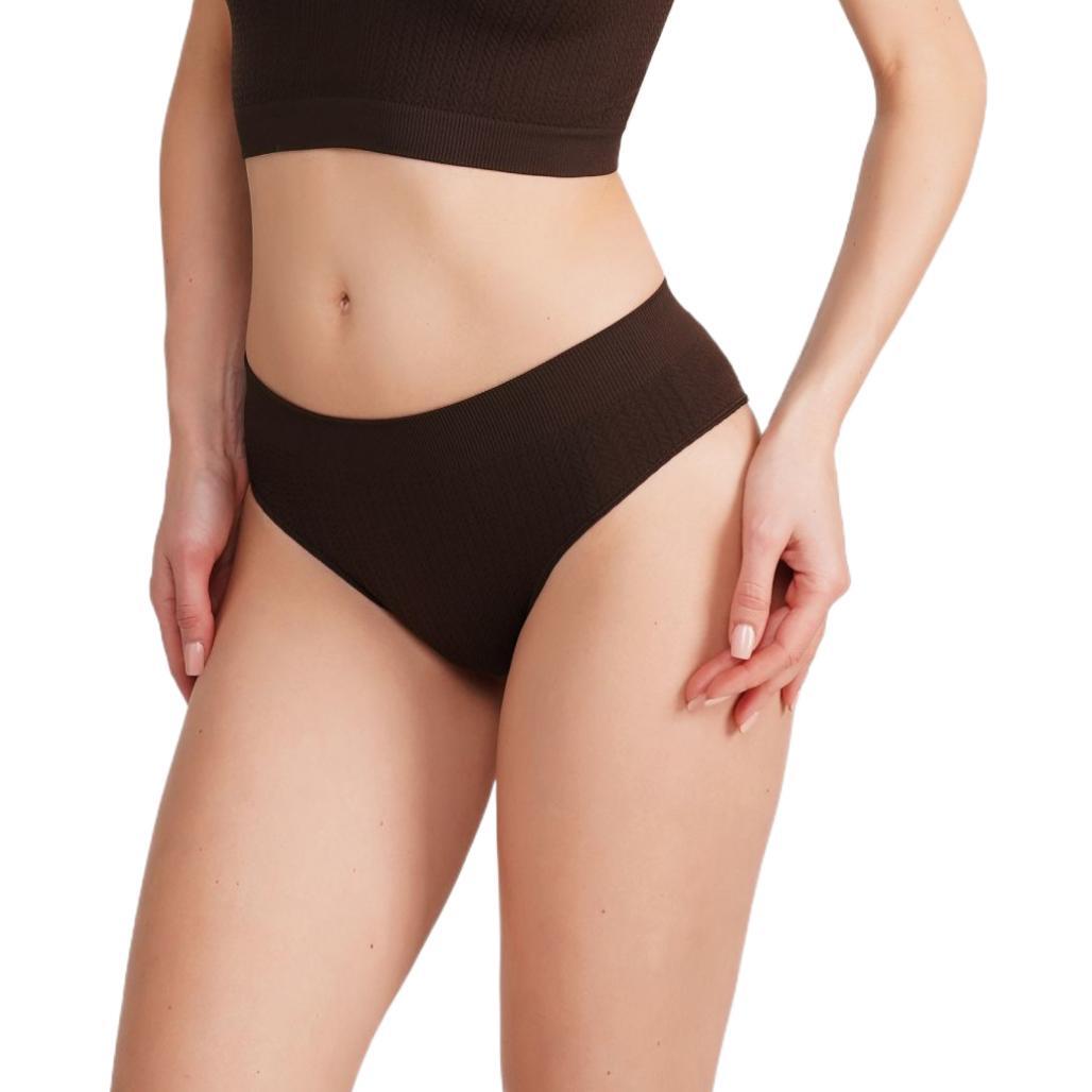 Труси бразиліана безшовні Giulia Brasilian Briefs Braid S/M шоколадні