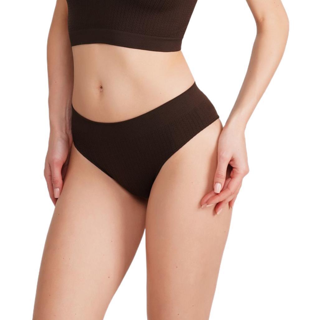 Трусы бразилиана бесшовные Giulia Brasilian Briefs Braid L/XL шоколадные