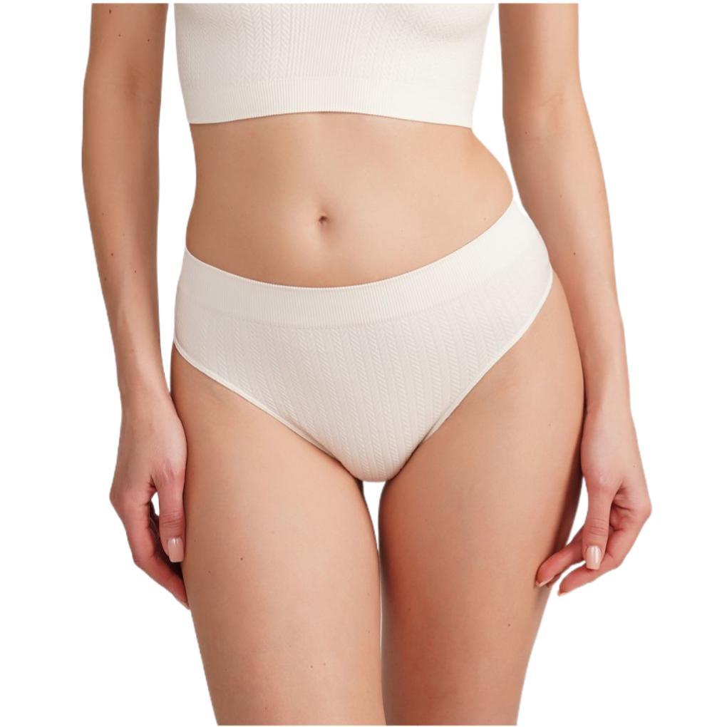 Труси бразиліана безшовні Giulia Brasilian Briefs Braid S/M жовтіфото1