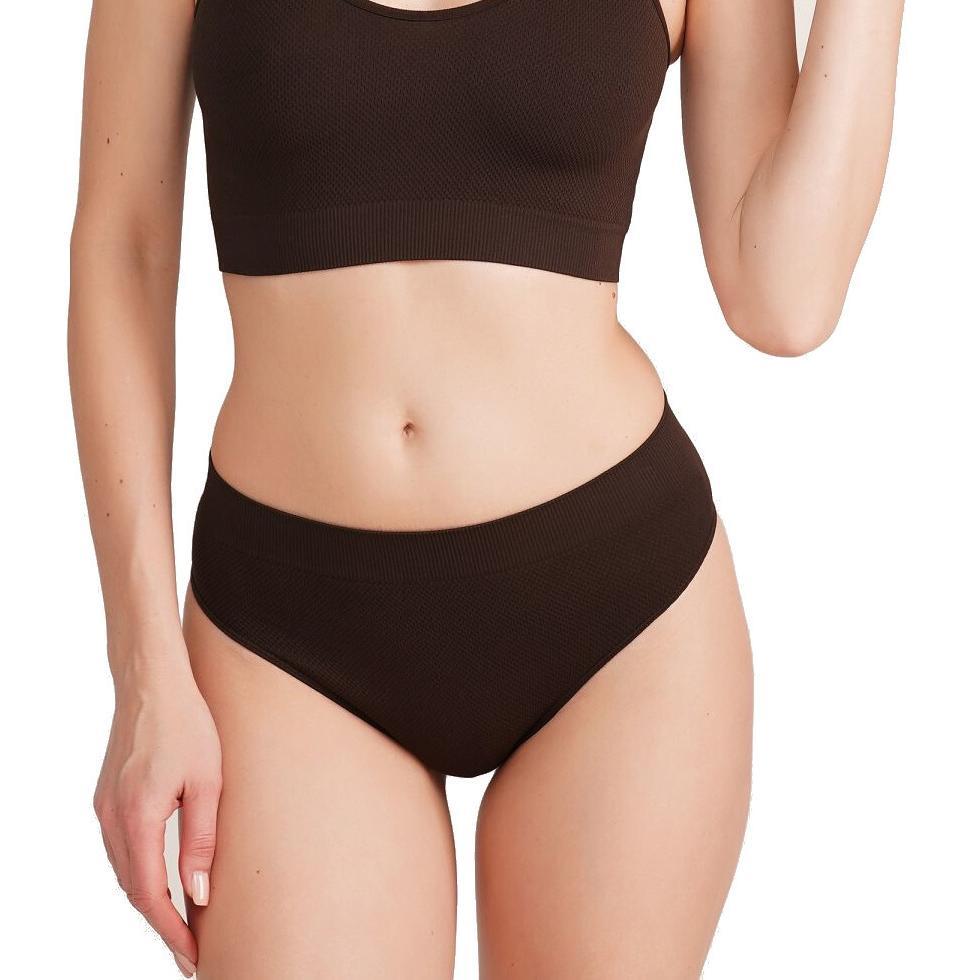 Труси бразиліана безшовні Giulia Brasilian Briefs Grain L/XL шоколадні