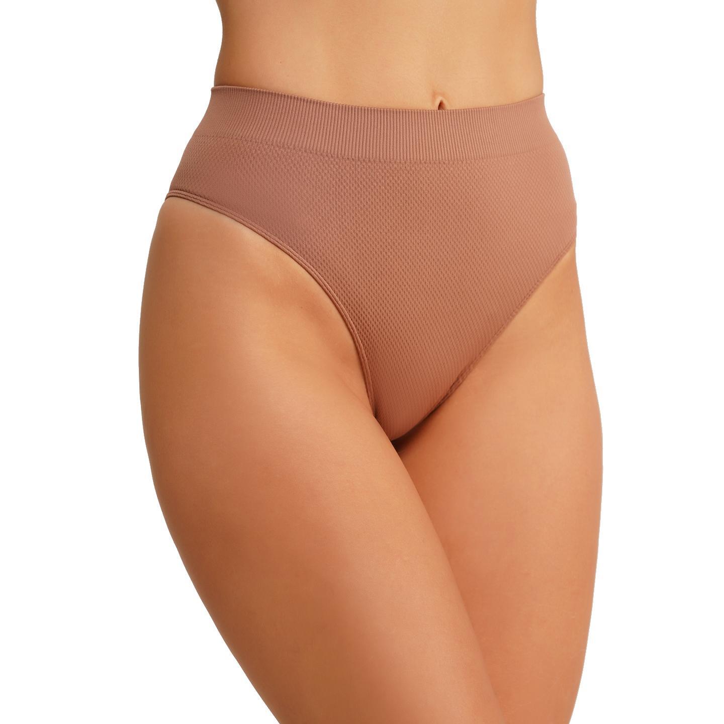 Труси бразиліана безшовні Giulia Brasilian Briefs Grain L/XL мокко