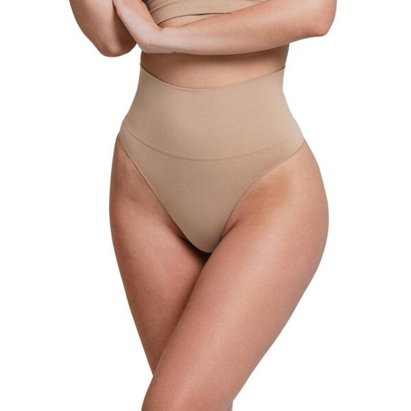 Трусы бразилиана бесшовные Giulia Brasilian Shapewear L/XL бежевые фото 
