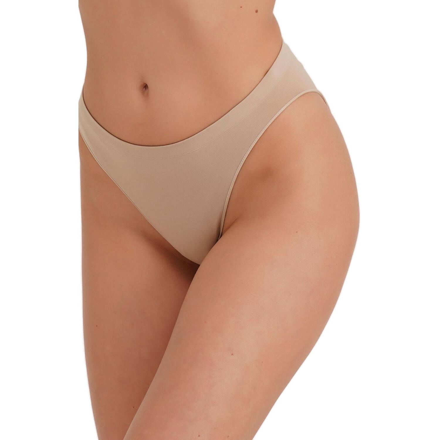 Труси-сліпи безшовні Giulia 6939 Hi-Leg Briefs S/M бежеві