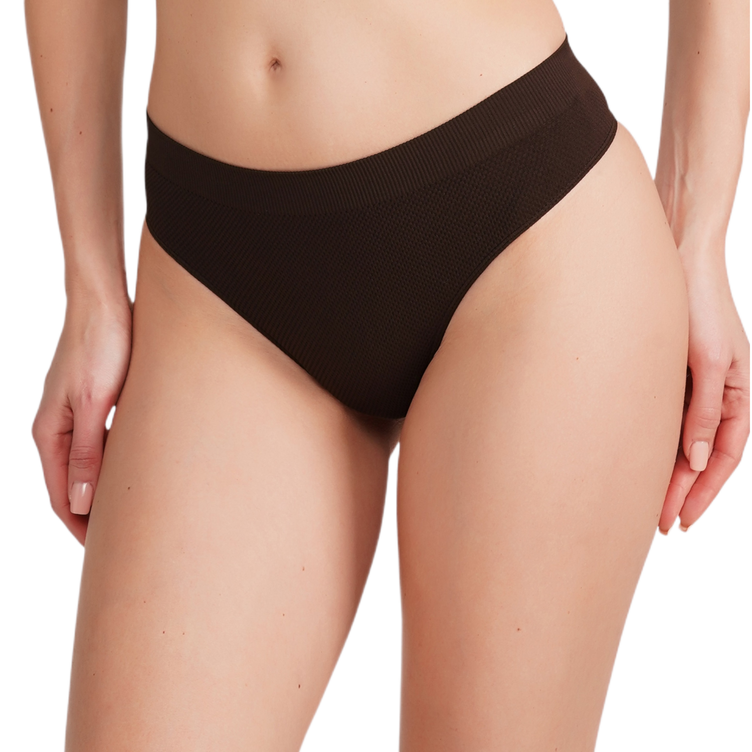 Трусы стринги бесшовные Giulia 7539 String Briefs Grain S/M шоколадные