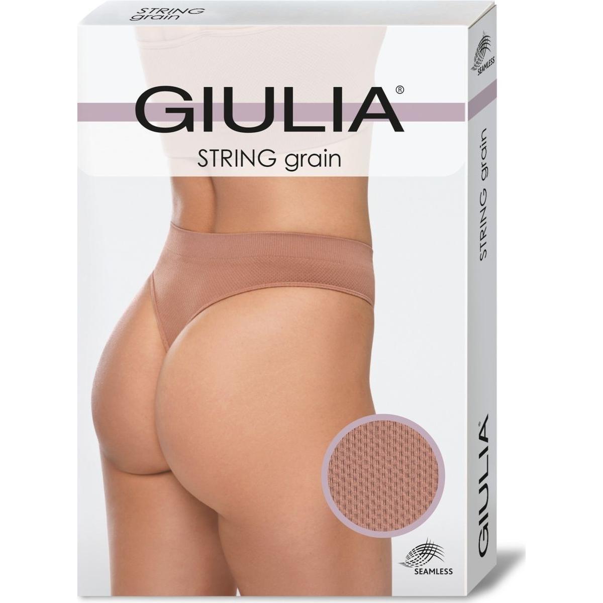 Трусы стринги бесшовные Giulia 7539 String Briefs Grain S/M мокко