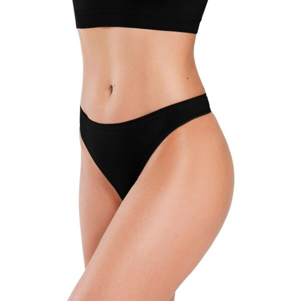 Трусы стринги бесшовные с легкой коррекцией Giulia 7548 String Shine Edge L/XL black