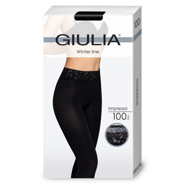 Колготки теплые Giulia 2537 Impresso 100 den 2p nero