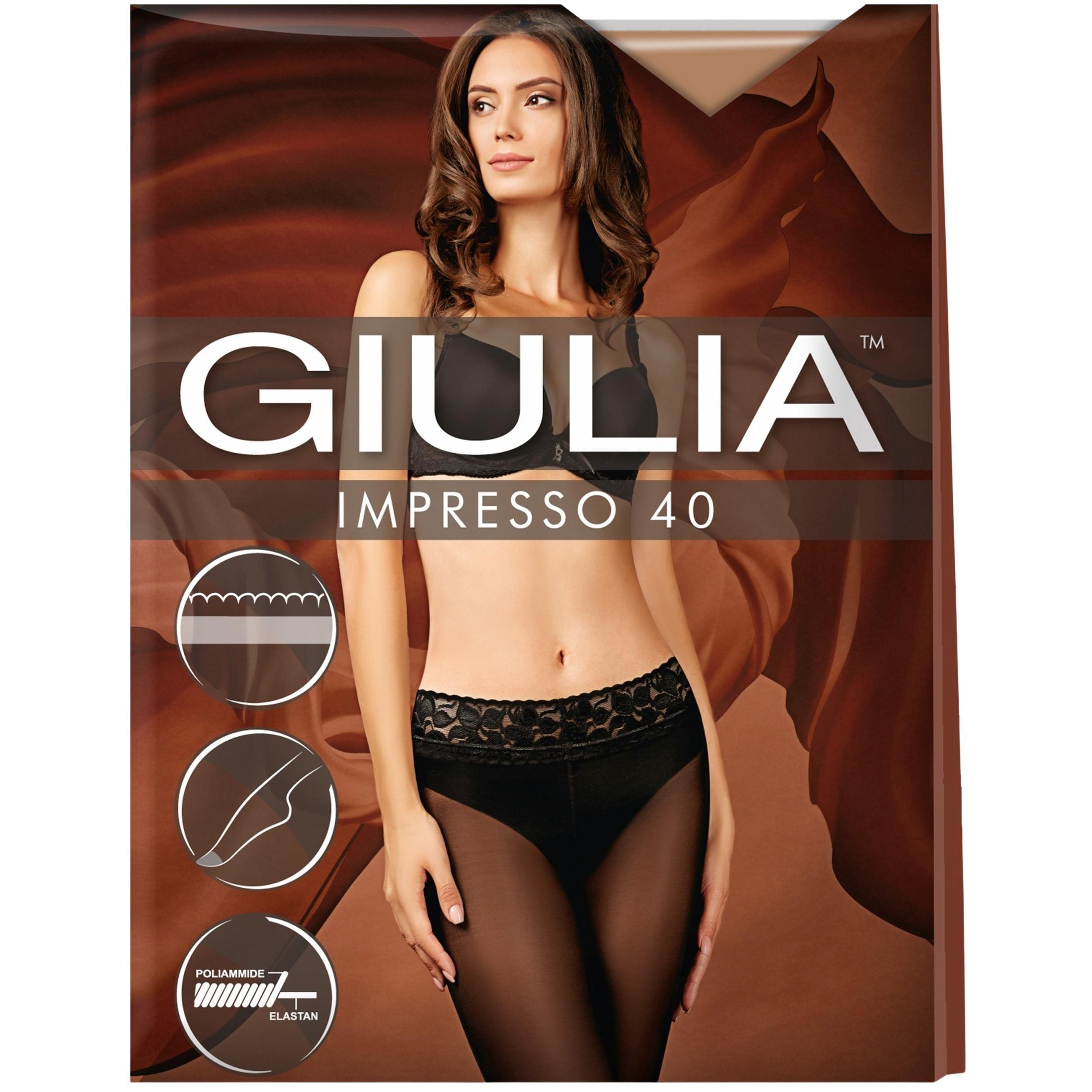 Колготки Giulia 7035 Impresso 40 Den 4p світло-коричневіфото1
