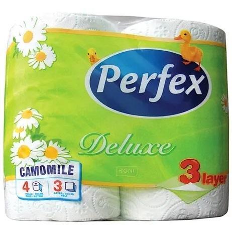 Туалетная бумага Perfex Deluxe Ромашка 3 слоя 4шт фото 