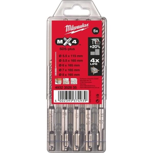 

Набор буров по бетону Milwaukee SDS-PLUS M2, 5шт (4932352835)