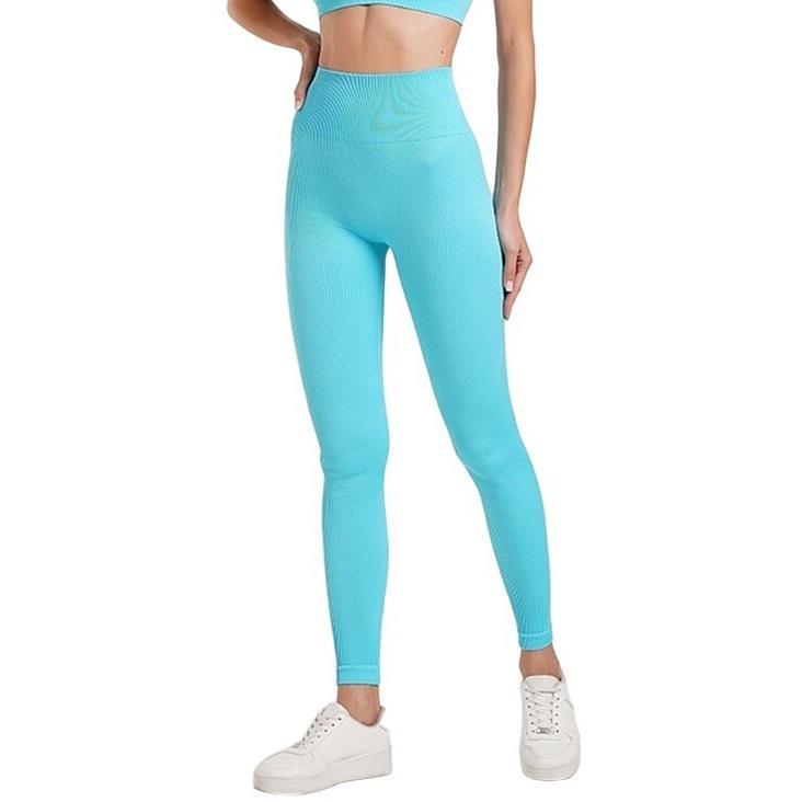 Леггинсы с микрофибры Giulia 7023 Leggings Rib S/M голубые