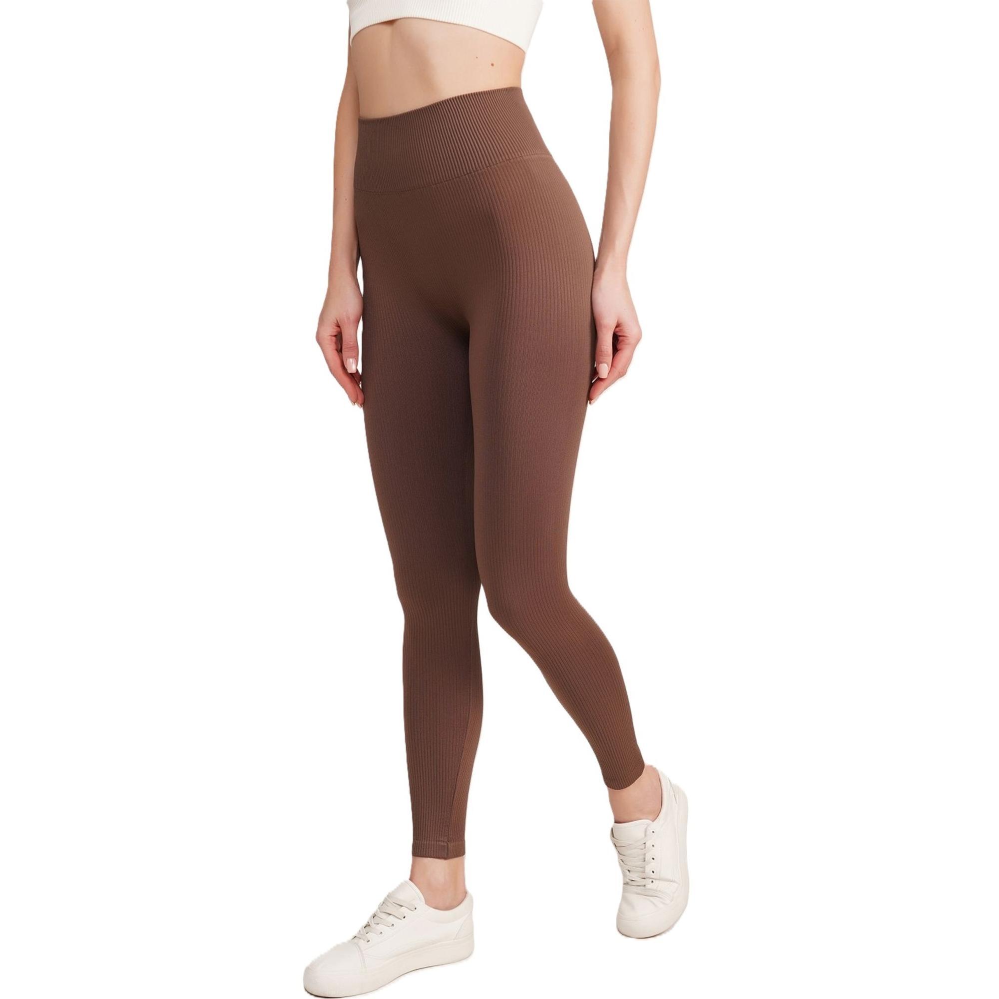Леггинсы с микрофибры Giulia 7554 Leggings Rib 02 L/XL коричневые фото 1