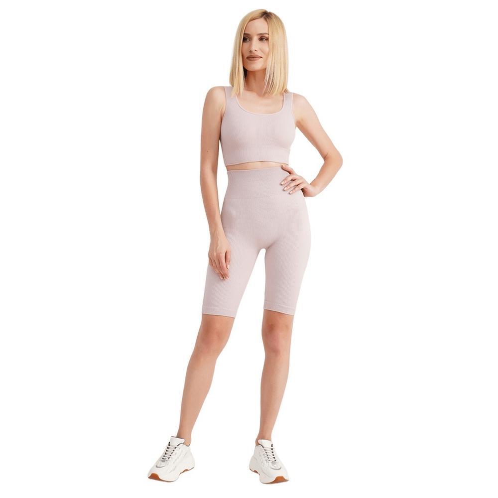 Велосипедки бесшовные Giulia 7141 Tracks Rib Shape L/XL розовые фото 1